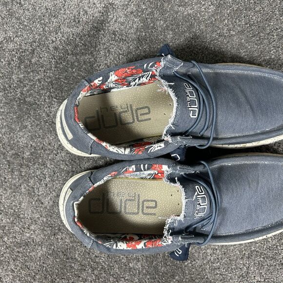 Hey Dude Wally Stretch Men’s Sz 12 Blue Lightweight Slip On Casual Loafer Shoes - Picture 9 of 12